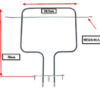 Aντίσταση 900watt, 220volt άνω, φούρνου κουζίνας WHIRLPOOL