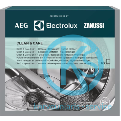 Καθαριστικό πλυντηρίου ρούχων πιάτων Clean & Care 12 τεμάχια 3 in 1